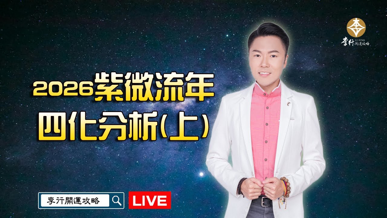 【直播】紫微流年四化分析(上)- 天同化祿/天機化權｜20260112｜李行老師｜李行開運攻略｜Podcast