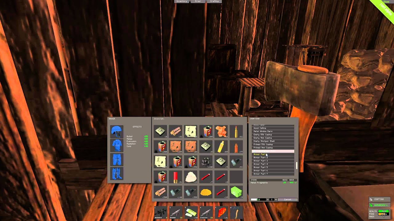 Rust 20-4-2014 Strange leak ?! Weapon / armor parts and empty bullet ...