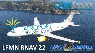 Fenix A320 | RNAV-Visual Approach at Nice Runway 22 | Real Airbus Pilot