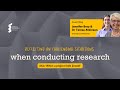 Jennifer Bray &amp; Teresa Atkinson - Reflecting on challenging situations when conducting research