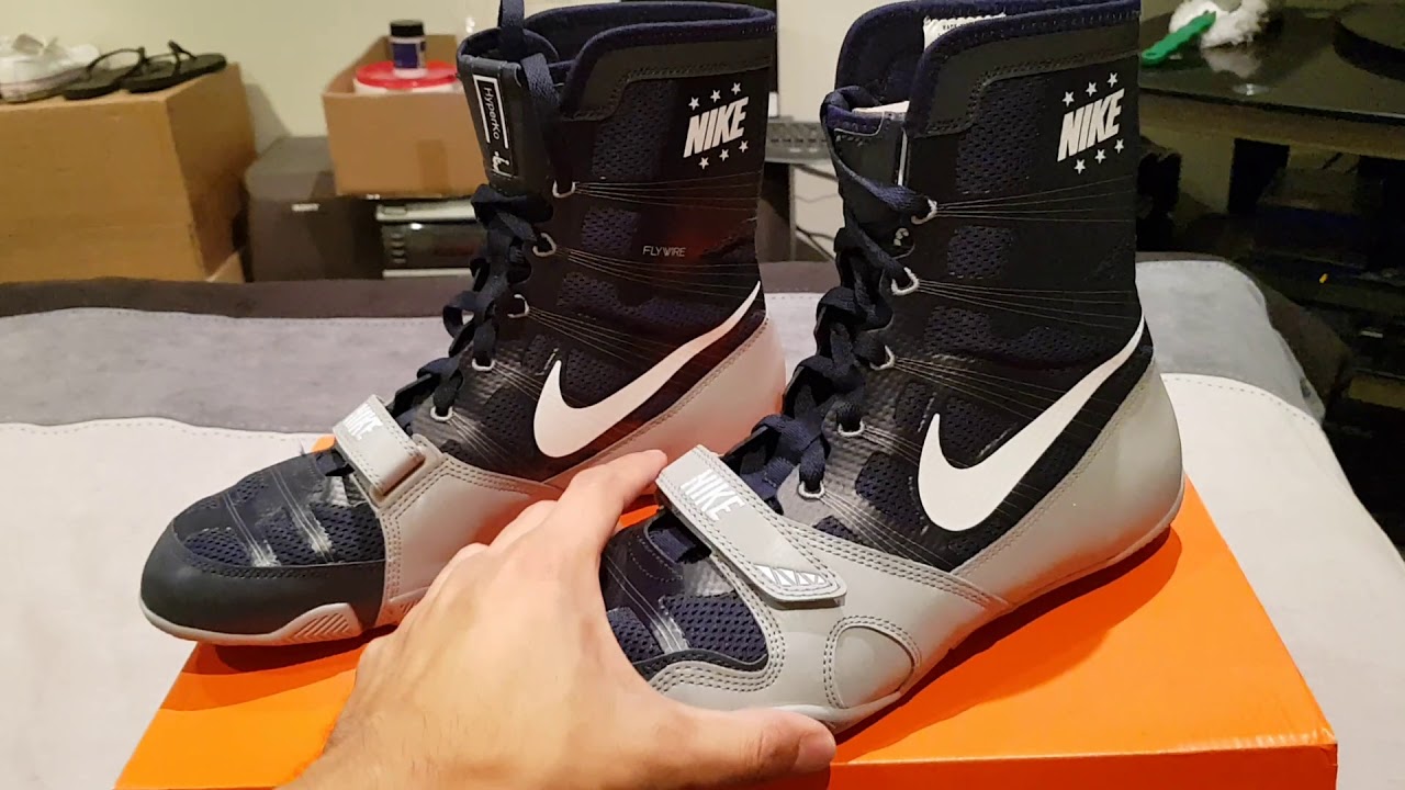 Nike HyperKO Navy/silver Boxing shoes unboxing -