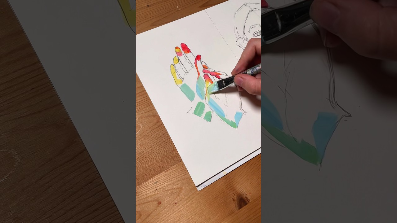 Using the whole color wheel for this painting 🌈 