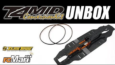 Zero Tribe MID Conversion Kit with ALU Chassis For Xray T4 17-19 Unbox! #ZT1101
