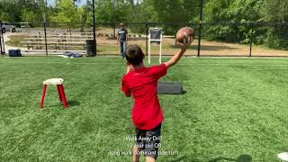 QB Walk Away Drill: Develops a QB's Eyes to Locate a Receiver Quickly and Get the Ball Out Now