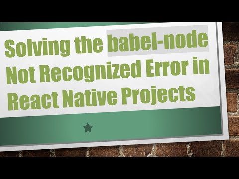 Solving the babel-node Not Recognized Error in React Native Projects
