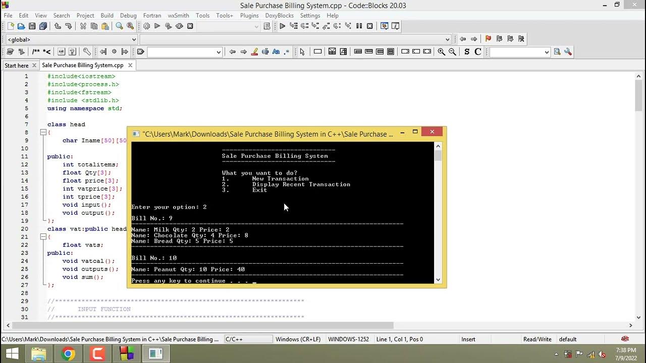 Sale Purchase Billing System in C++ - YouTube