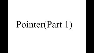 Pointer(Part 1)