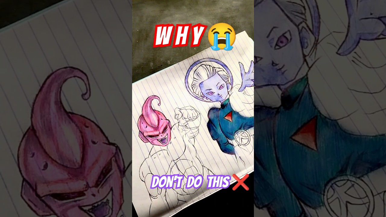 WHY I Draw This TOGETHER 😭 Drawing Kid Buu & Grand Priest 🔥