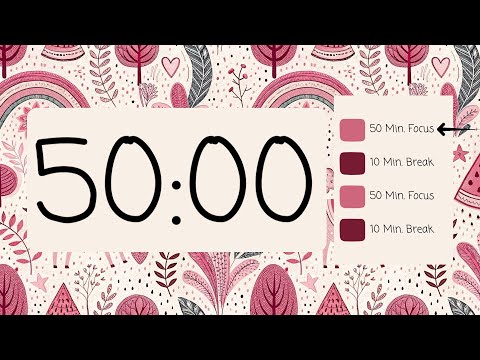 50 10 Pomodoro Timer Cute Doodle Design Simple Beeps For Focus