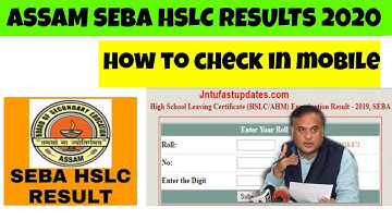CHECK ASSAM HSLC RESULTS 2020, SEBA CLASS 10th  RESULTS