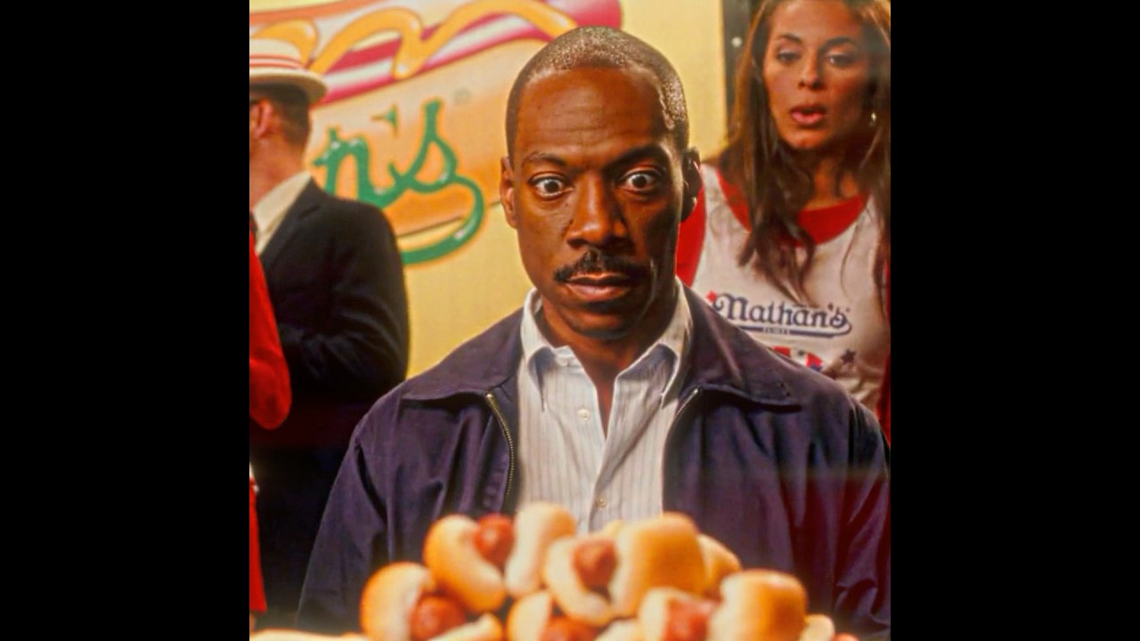 This alien won first place in the hot dog eating contest.