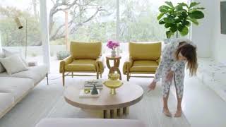 Mandy Moore’s Custom Mid-Century Modern Pentwater Round Coffee Table By Sarah Sherman Samuel