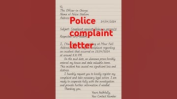 POLICE COMPLAINT LETTERS / A COMPLAINT ABOUT AN ANOTHER PERSON TO POLICE #policecomplaint #police