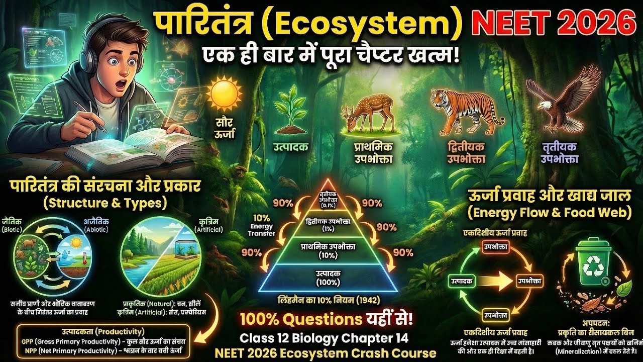 Ecosystem (पारितंत्र)Full Chapter in 1 Video | NCERT Biology Class 12 ...