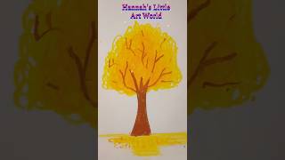 Spring Tree Drawing using oil pastels