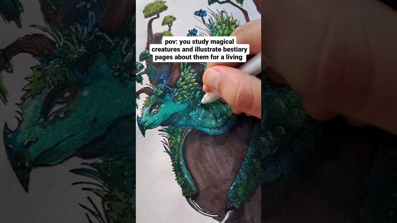 pov: you study magical forest creatures and illustrate bestiary pages about them for a living🌿