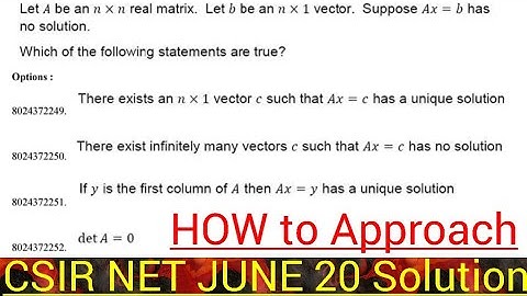CSIR NET MATH JUNE 2020 Solution| Concepts of System of Linear Equation| Linear Algebra