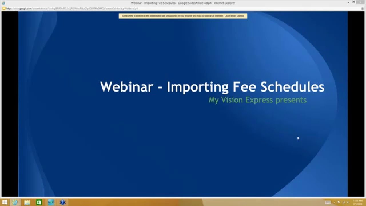 My Vision Express® How to Import Fee Schedules YouTube