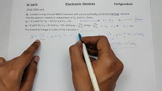EC GATE 2016 2M - MOSFET