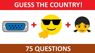 Guess the name of the country from emojis under 10 seconds | 75 Questions | Emoji Quiz