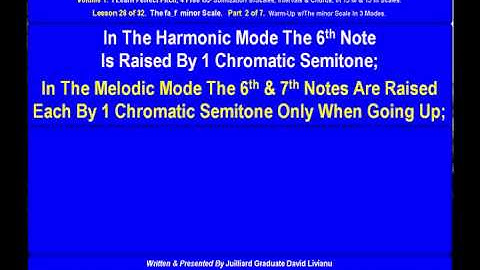 Part 2a. LESSON 26 of 32, The fa_f minor scale. THEORY