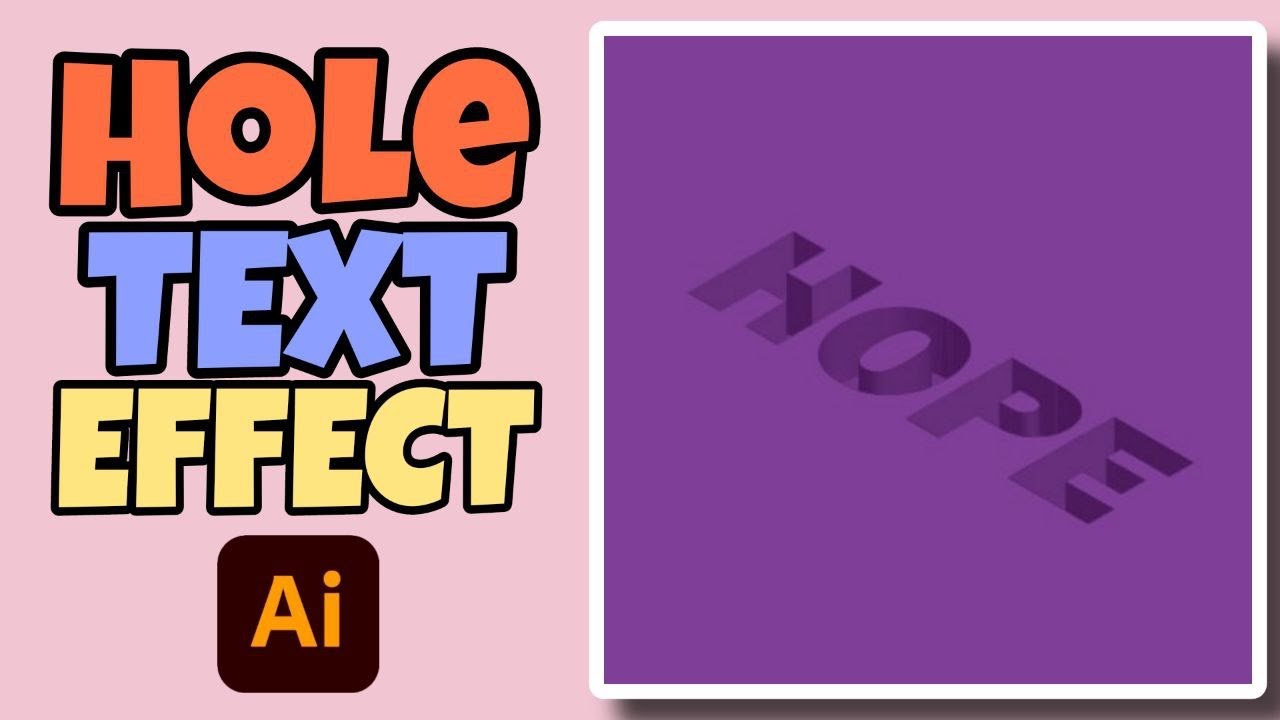 Deep Hole Text Design in Illustrator | 3D Text Art Tutorial - YouTube