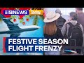 Festive season flight frenzy in full swing across Australian airports | 9 News Australia