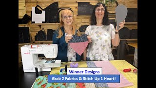 Grab 2 Fabrics & Stitch up some Hearts!