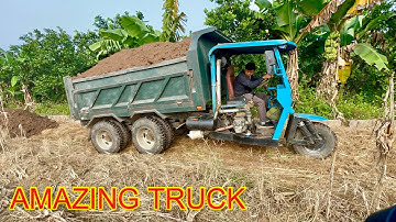 Great 3 wheeler | Công nông khổng lồ 3,5 khối chở đất siêu lầy lội máy 36 phanh hơi | máy xúc komats