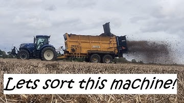 Repairing the muck spreader and servicing the baler.
