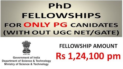 PhD Fellowship for PG Candidates With Out UGC/CSIR NET/GATE | Rs 1,24,100 pm | Govt. of INDIA