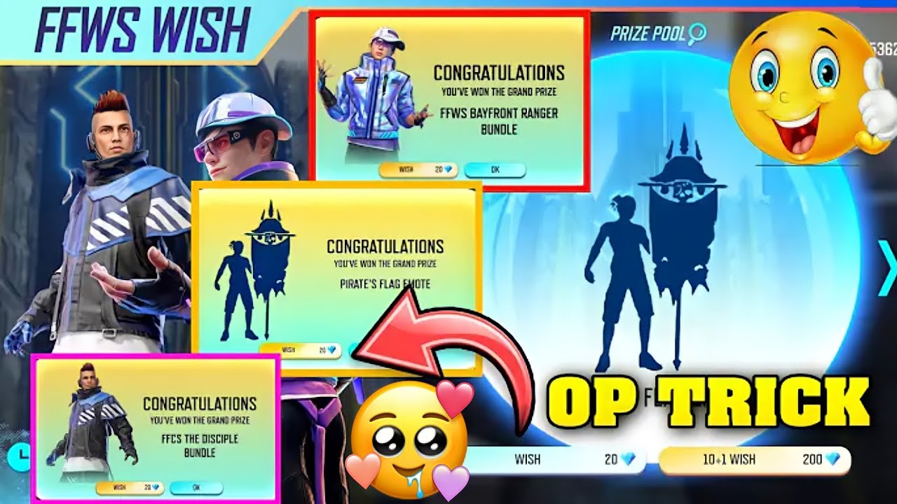 PIRATE FLAG EMOTE RETURN | Today New Event Freefire | FFWS Wish Event|new wish event|one spin trick😱