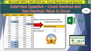 Count Decimal &amp; Non-Decimal Value in Excel | Advance Excel Training | MIS &amp; Data Analyst in Hindi