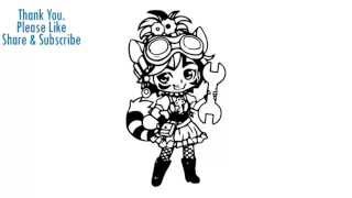 How to Draw a cute mechanic girl