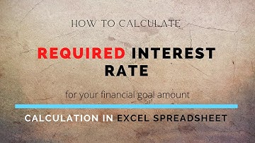 How to calculate required rate of interest (return) in excel spreadsheet