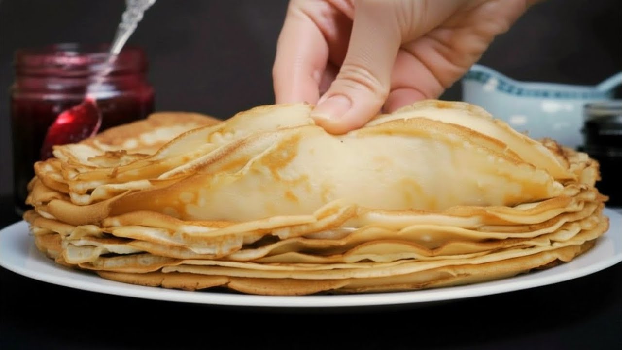 Clătite pufoase cu lapte și apă minerală - simple și gustoase