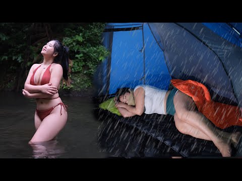 24jam Camping Di Pucak Manik Waterfall Saat Hujan, Memasak Makanan Simple || Explore||COOKING||Asmr