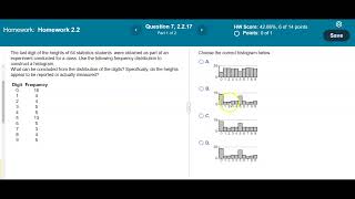 Math 14 HW 2.2.17 Identify the correct histogram & does the data appear reported or measured?