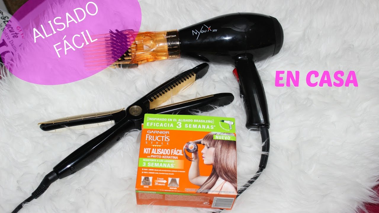 ALISADO EN CASA CON GARNIER UTILIZANDO LA PLANCHA SWEETLISS Y EL SECADOR DE  Xculpter - MILE Y FLOR - YouTube