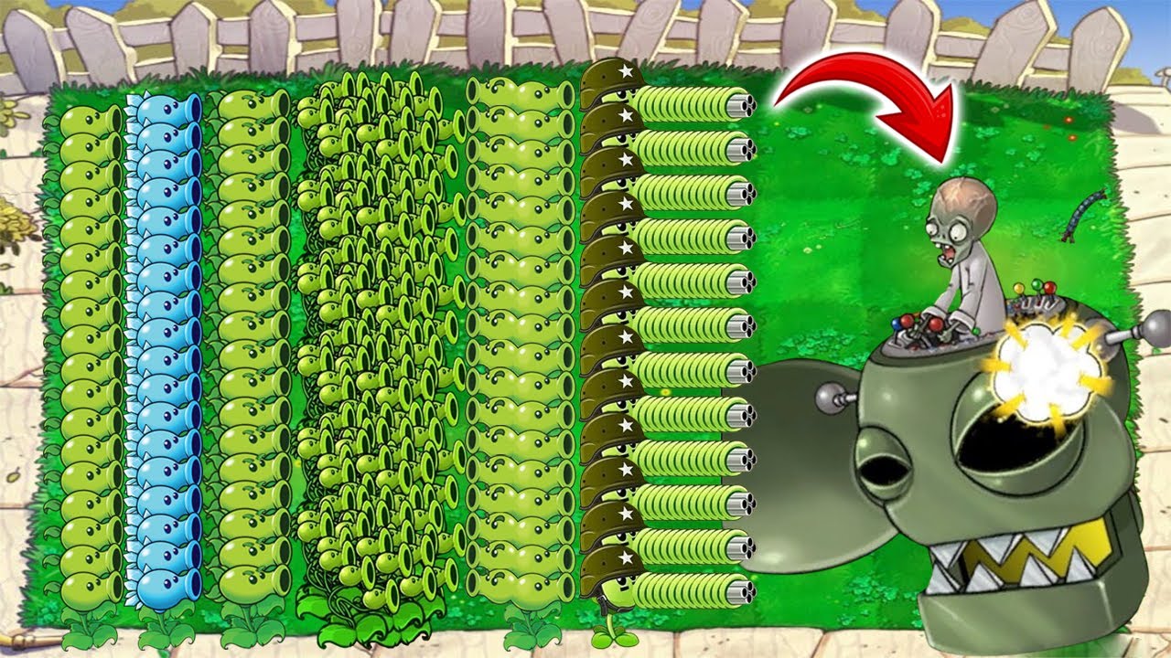 Mega Gatling Pea PvZ Vs Team Pea VS All Zombies Vs Dr Zomboss Plants Vs ...