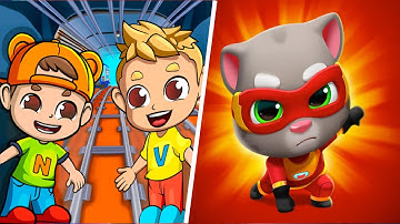 Vlad & Niki Run VS Talking Tom Hero Dash - Gameplay Walkthrough - All Levels IOS,  (Ep-25)