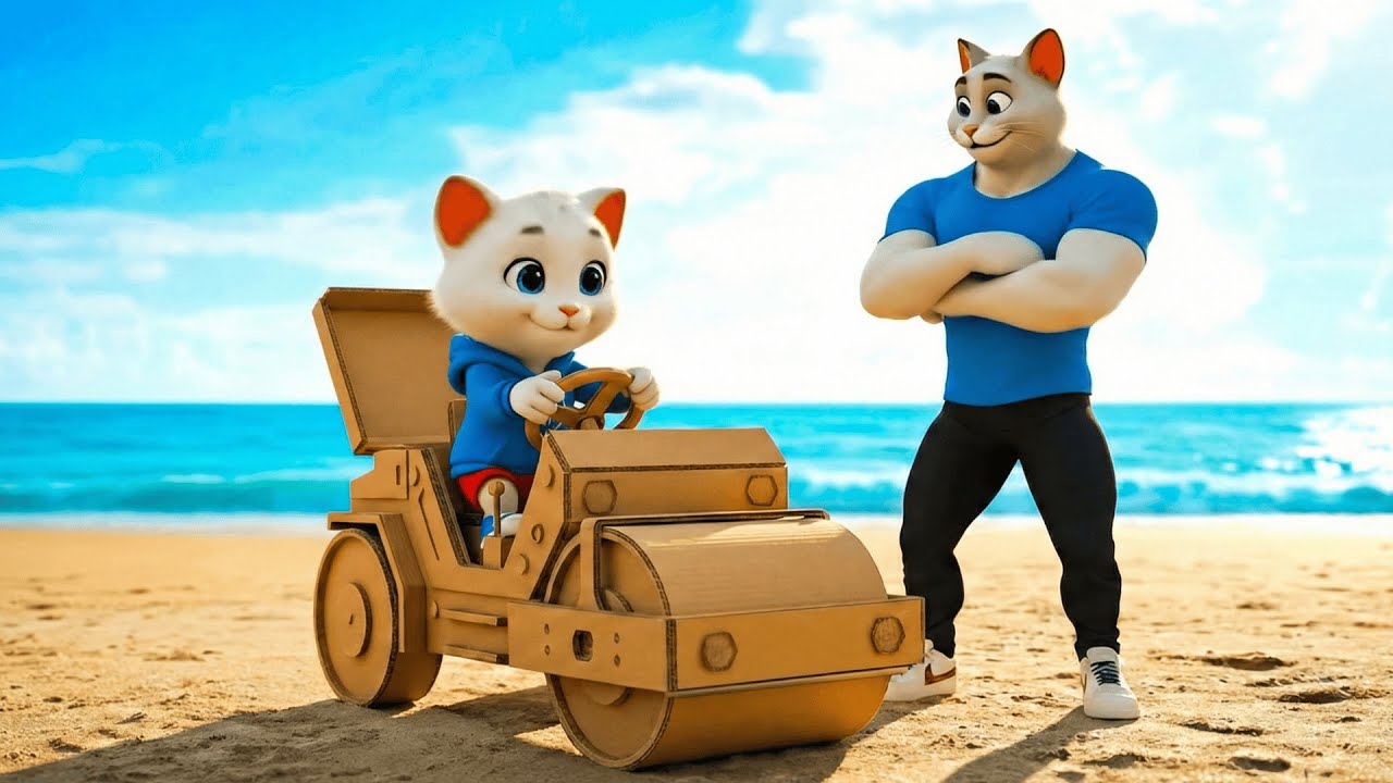 They Laugh at a Kitten’s Cardboard Road Roller — The Ending Will Shock You | AI Cat Story
