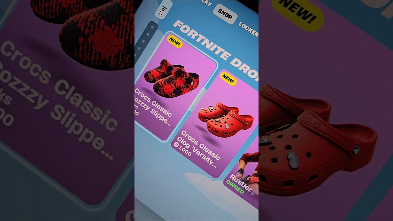 FORTNITE ITEM SHOP NEW CROCS KICKS #fortnite #shorts #crocs #ad #red