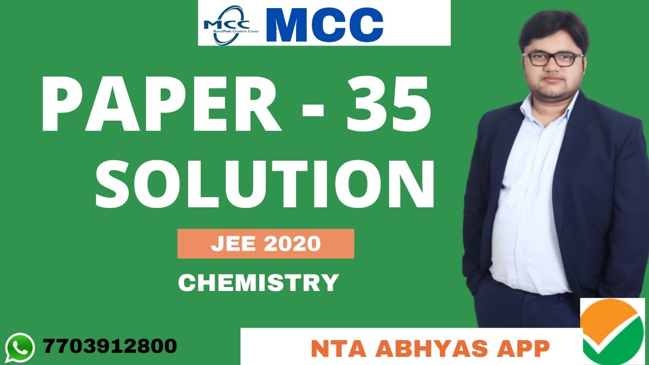 NTA ABHYAS APP | PAPER 35 SOLUTION | CHEMISTRY | JEE 2020 | BY RB Sir (Ex-SrFaculty of Kota & Delhi)