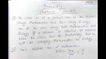 Class 11 || Chapter Probability Ex:-16.3 || Question no.18 Answer.