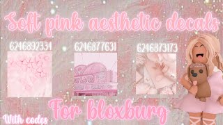 Soft girl aesthetic decals with codes for bloxburg|| pink decals||Sparklymita screenshot 5