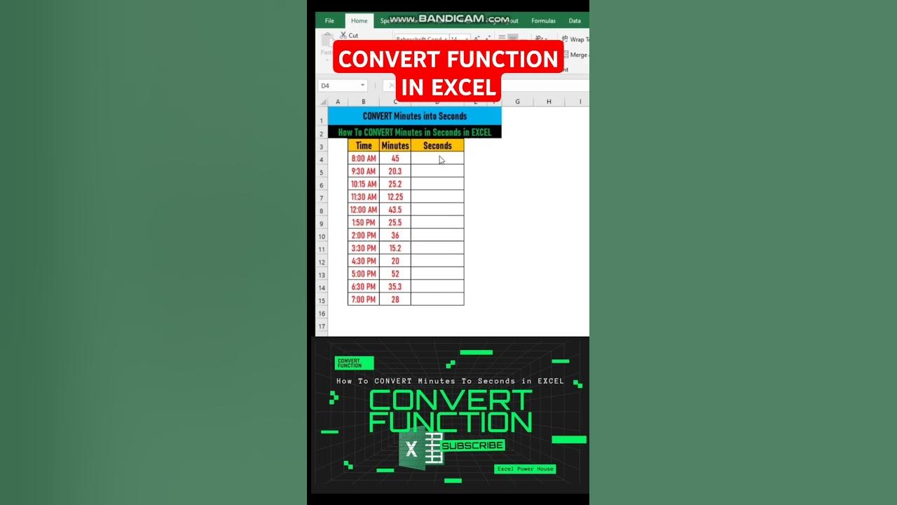 π Convert Minutes to Seconds in Excel Using CONVERT Function β Quick ...