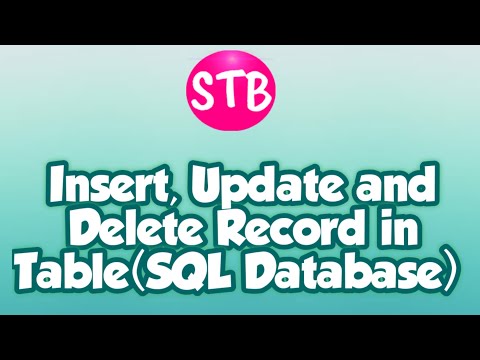 How to Insert ,Update and Delete record from Table (SQL Database)