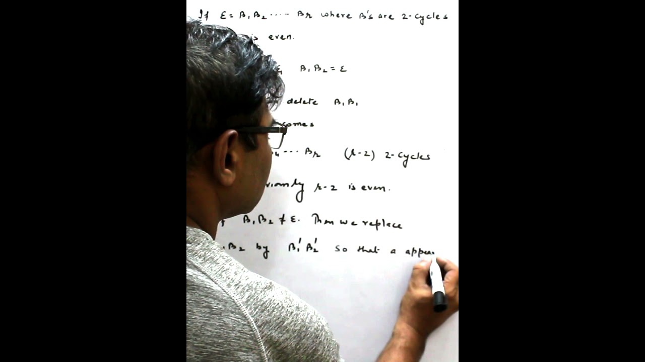 If e= product of r 2-cycles then r is even