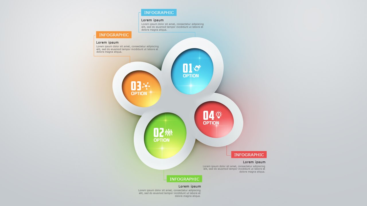Make Infographic Modern Colorful Option Number In Photoshop